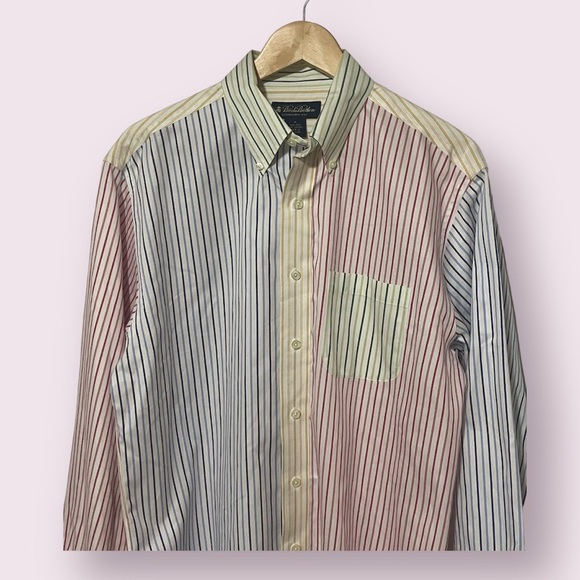 NWOT Brooks Brothers Men's Medium Colorful Striped Dress Shirt - Picture 3 of 4